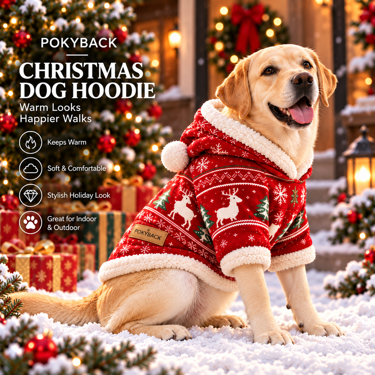 Festive Christmas Dog Hoodie