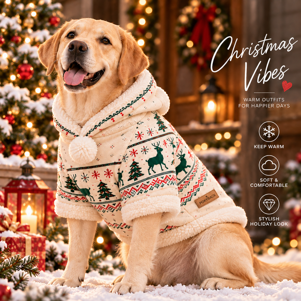 Festive Christmas Dog Hoodie